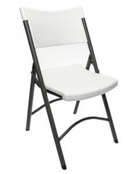 Maxchief Industrial Grade Contoured Folding Chair, White